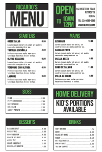 Simple Restaurant Menu Template | PosterMyWall