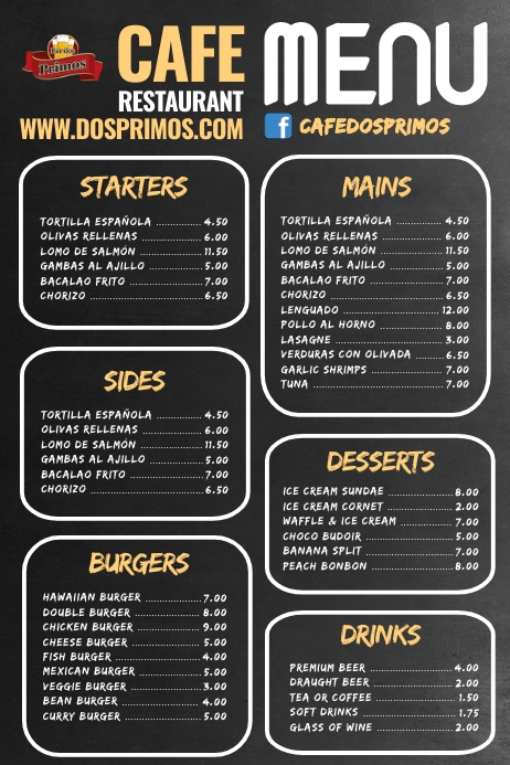 Copy of Simple Restaurant Menu Template | PosterMyWall