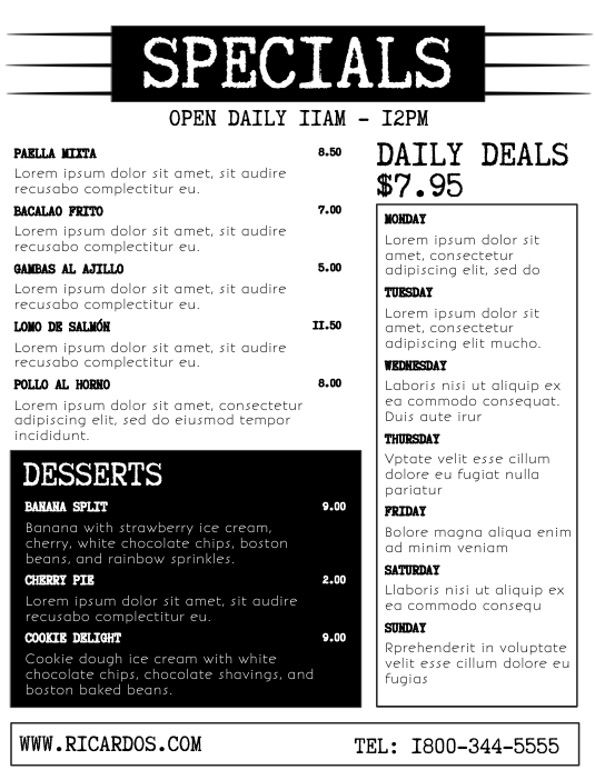 Simple Restaurant Menu Template | PosterMyWall