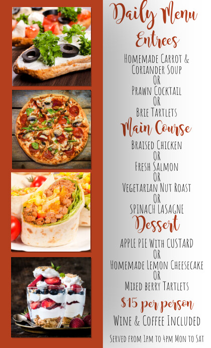 Simple Restaurant Menu Template | PosterMyWall