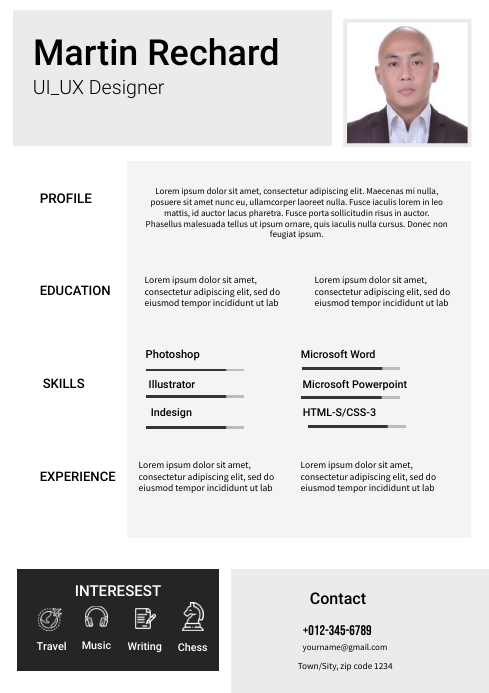 Simple Resume A4 template