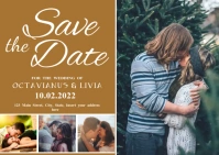 Simple save the date postcard template design