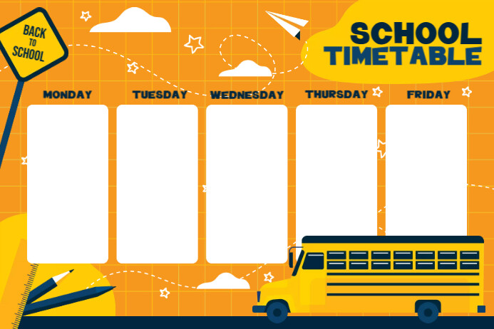 School Timetable Lesson Example Simple Copy of Simple School Timetable | PosterMyWall
