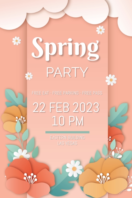 simple spring party invitation Template | PosterMyWall