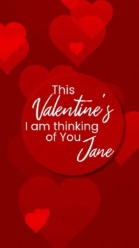 Simple Thinking of You Valentine's Video Message Digitale Vertoning (9:16) template