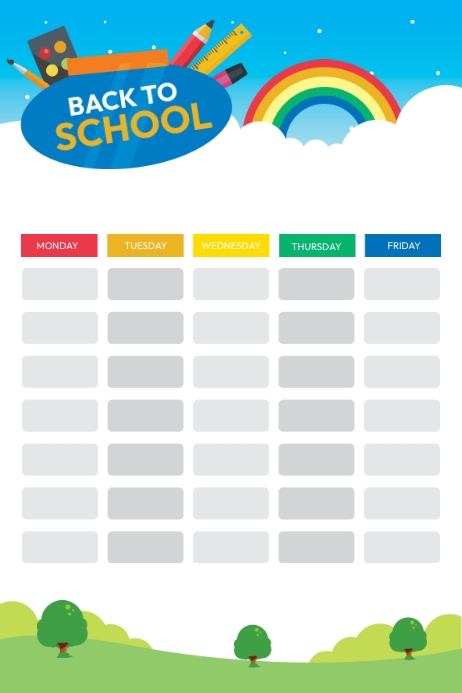 Simple Timetable Design Plakat template