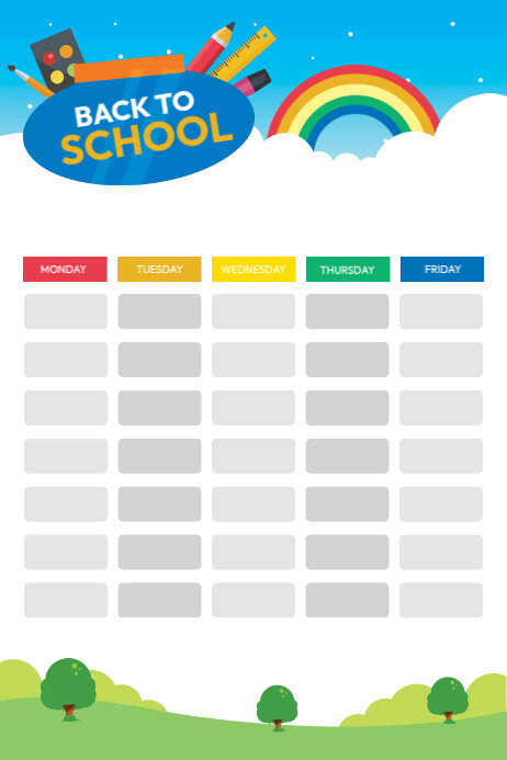 Simple Timetable Design Template | PosterMyWall
