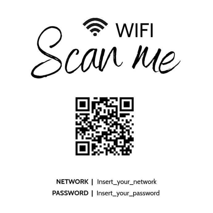 Copy of simple wifi black and white scan me printable | PosterMyWall