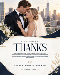 White Wedding Thank You Instagram Portrait Template