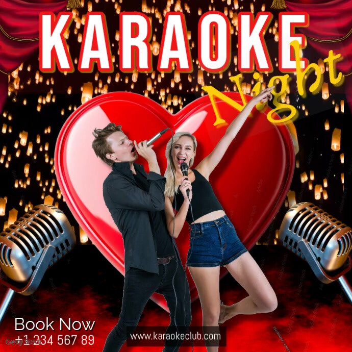 Sing Your Heart Out, Karaoke Night: Let's Get Loud, Unleash Your Inner Rockstar, Karaoke Frenzy: Joi Instagram Post template