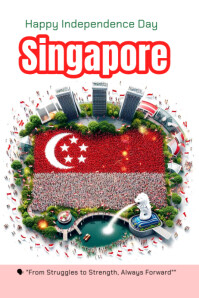 SINGAPORE INDEPENDENCE DAY Affiche template