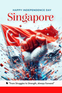 Singapore independence day Poster template