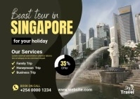 Singapore Travel Agency Banner Ad Design Poskaart template