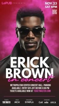Singer Band Concert digital video flyer Instagram Story template