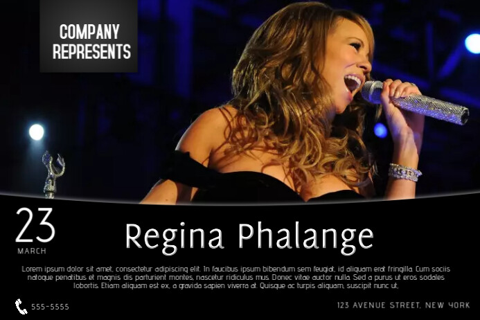 singer band concert landscape dark flyer template Affiche