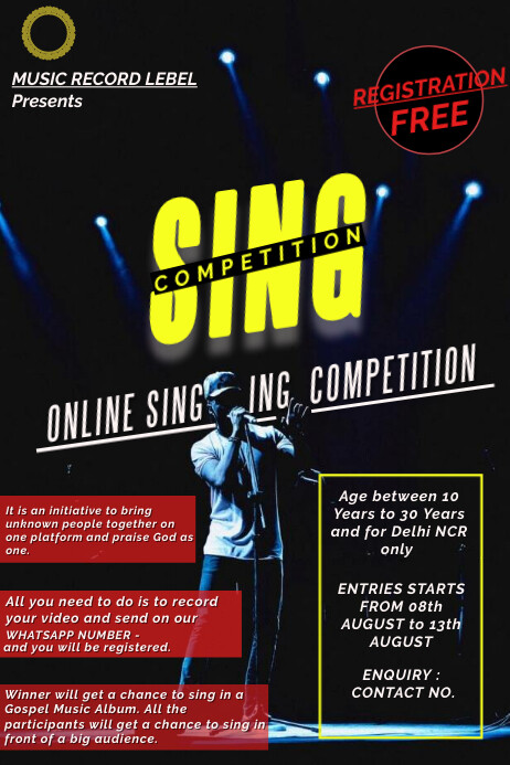 Singing Competition Layout SINGING COMPETITION TEMPLATE | PosterMyWall