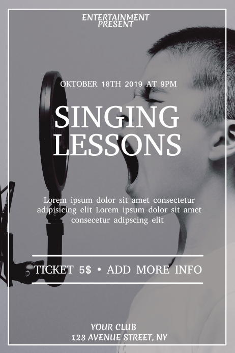 Singing lessons event flyer template | PosterMyWall