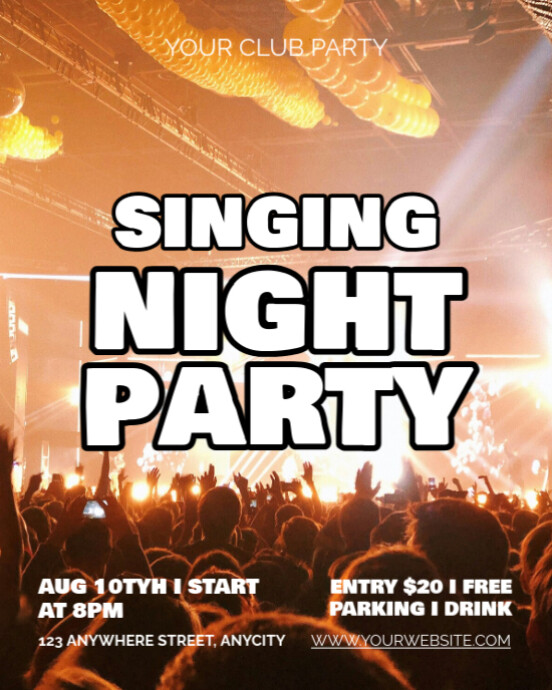 singing night party Instagram Portrait template