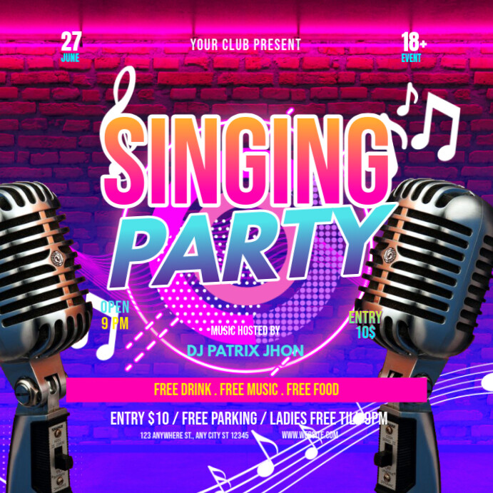 Singing party Template | PosterMyWall