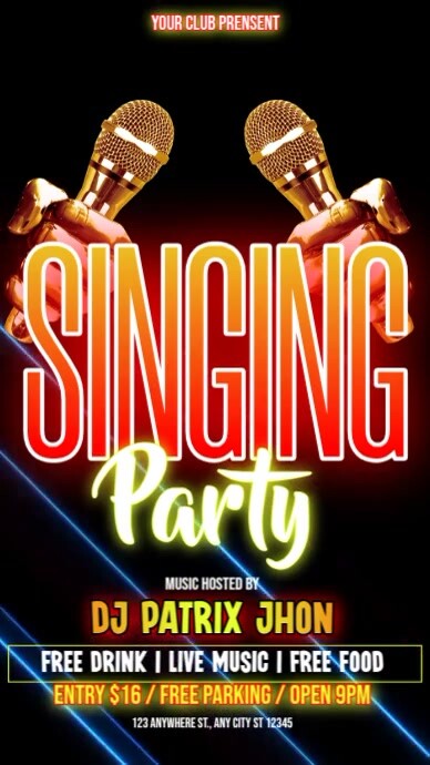 Singing party video Instagram Reel template