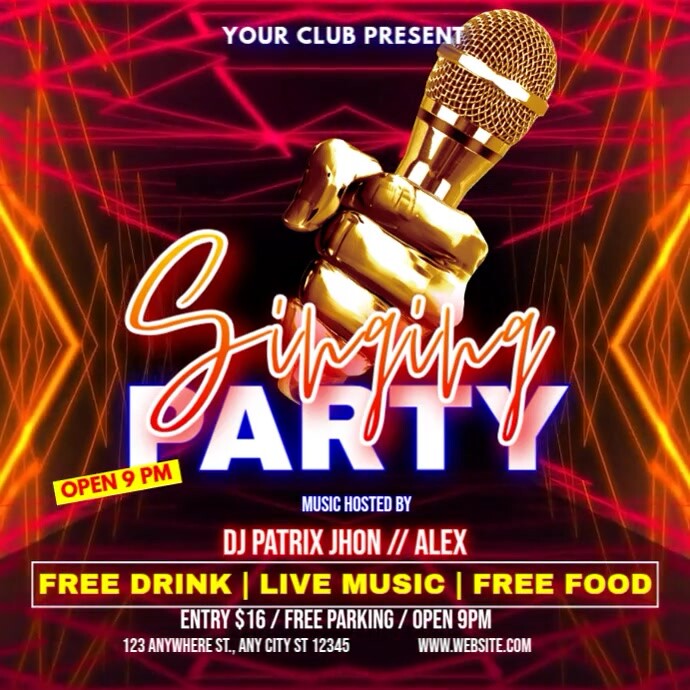 Singing party video Template | PosterMyWall