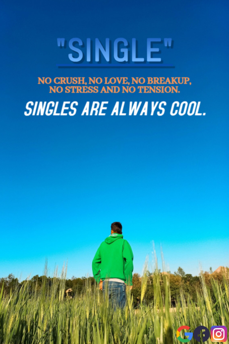 SINGLE AND COOL QUOTE TEMPLATE Poster