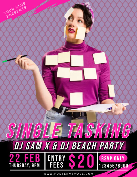 Taskin Letter Single Tasking Day Template | PosterMyWall