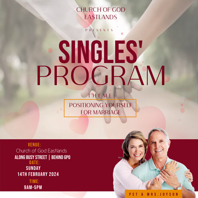 singles' program Instagram Post template