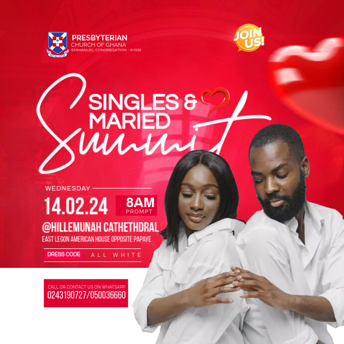 Singles and Married summit Publicação no Instagram template