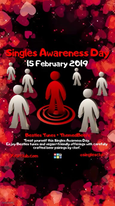 Singles Awareness Day Instagram Story Digital Display (9:16) template
