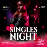 Singles night club party flyer poster โพสต์บน Instagram template