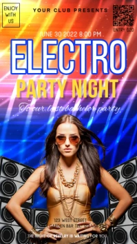 Singles party,girls electro party Historia de Instagram template