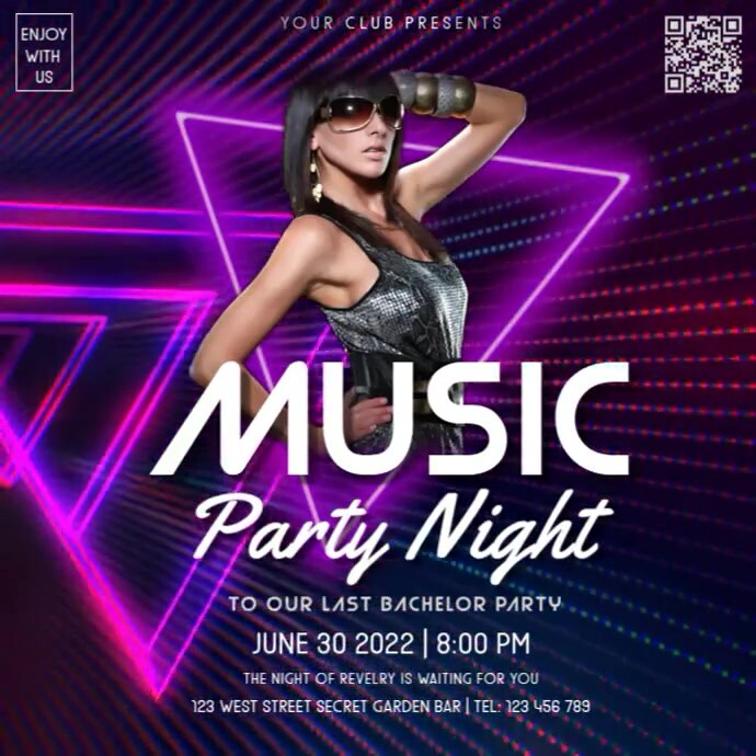 Singles party,girls party ,indie rock (1) Kwadrat (1:1) template