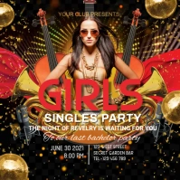 Singles party,girls party Instagram Post template