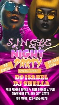 SINGLES PARTY Display digitale (9:16) template