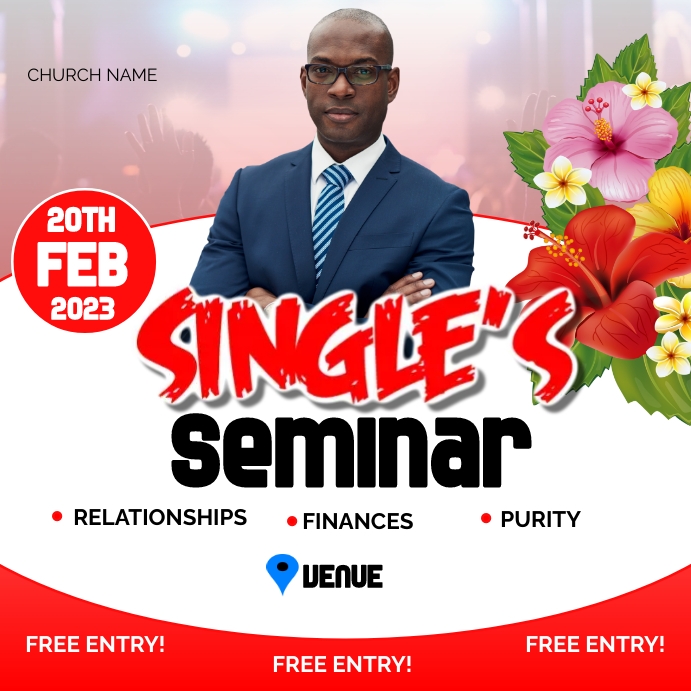 SINGLES SEMINAR Template | PosterMyWall