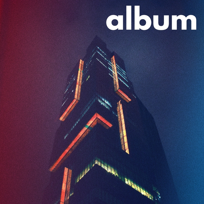 Copy of Sinister Neon City Skyscraper Album Cover Art | PosterMyWall