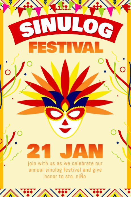 Red Sinulog Festival Posters Template | PosterMyWall