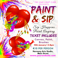 Sip & Paint Flyer Instagram-Beitrag template
