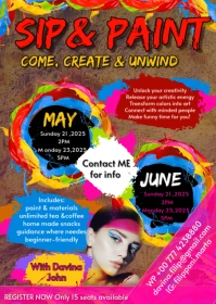 Sip & Paint Flyer A6 template