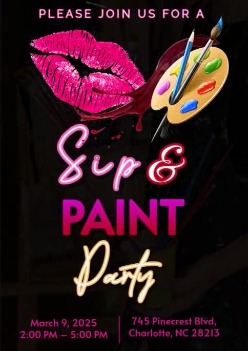 Sip & Paint Party A6 template