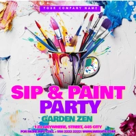 Sip & Paint Party Instagram Post template
