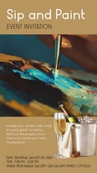 Sip and Paint art event invitation Reel Instagram template