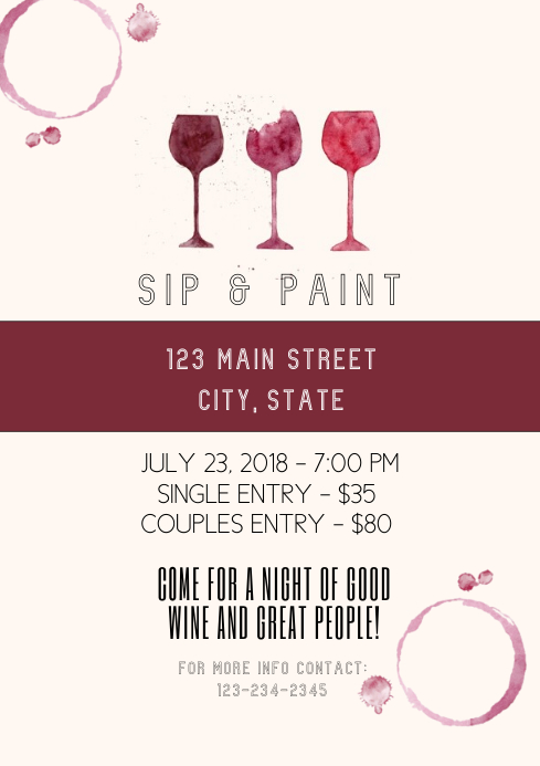 Sip And Paint Template Postermywall
