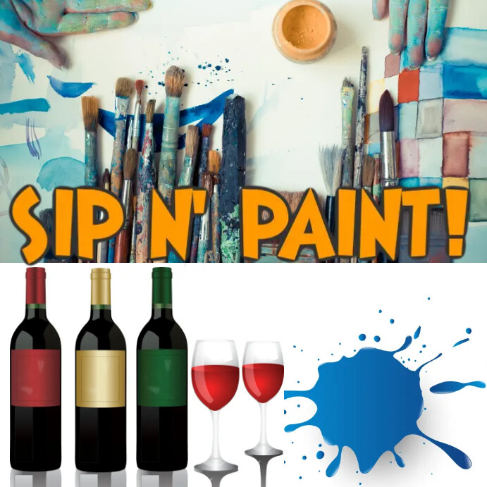 Sip and Paint Template | PosterMyWall