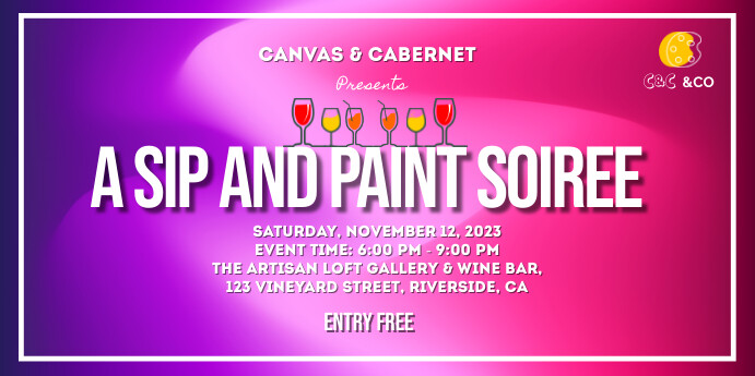 Sip and Paint Eventbrite-Banner template