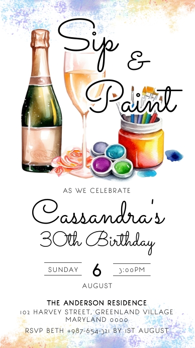 Sip And Paint Template PosterMyWall
