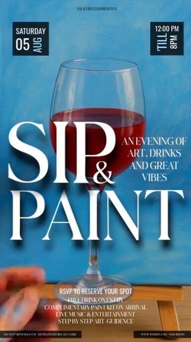 Sip and paint event instagram Story design template