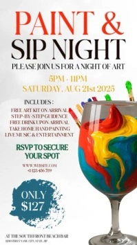 Sip and paint event instagram story design template
