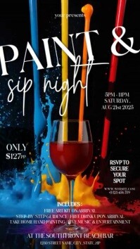 Sip and paint event instagram story design template Instagram-verhaal